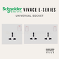 Schneider Electric Vivace E-Series Universal Socket White | Guan Seng Electrical Singapore