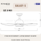 FANCO Galaxy-5 38" 48" 56" DC Motor Ceiling Fan with 3 Tone LED Light Kit and Remote Control