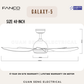 FANCO Galaxy-5 38" 48" 56" DC Motor Ceiling Fan with 3 Tone LED Light Kit and Remote Control