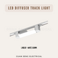 LED Diffuser Track Light 20W 24W 40W Black White | Guan Seng Electrical