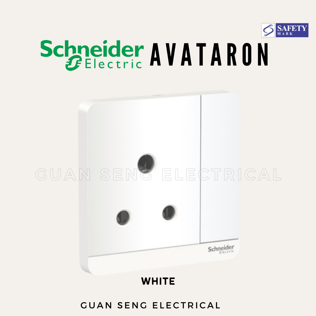 Schneider AvatarON 15A Socket White Dark Grey Dark Wood Wine Gold Hairline Gold