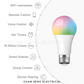 E27 WIFI Smart LED Bulb RGB+C+W Dimmable 9W Works with Google Home Amazon Alexa