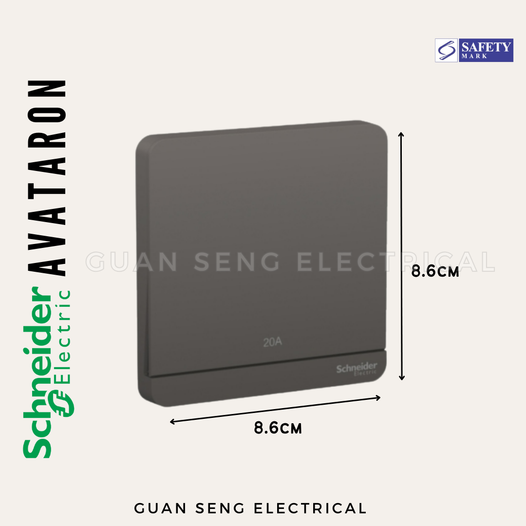 Schneider AvatarON 20A Water Heater Double Pole Switch White Dark Grey Dark Wood Wine Gold Hairline Gold