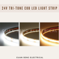Premium Tri-tone 3Tone COB LED Light Strip 608LEDS 5M 12V 24V | Guan Seng Electrical