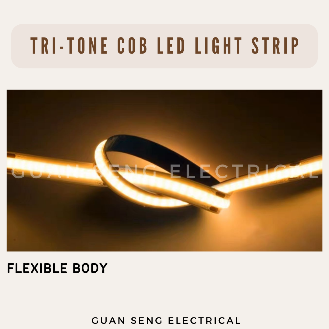 Premium Tri-tone 3Tone COB LED Light Strip 608LEDS 5M 12V 24V