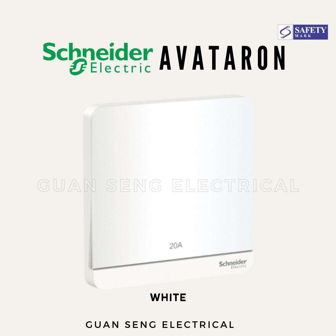 Schneider AvatarON 20A Water Heater Double Pole Switch White Dark Grey Dark Wood Wine Gold Hairline Gold