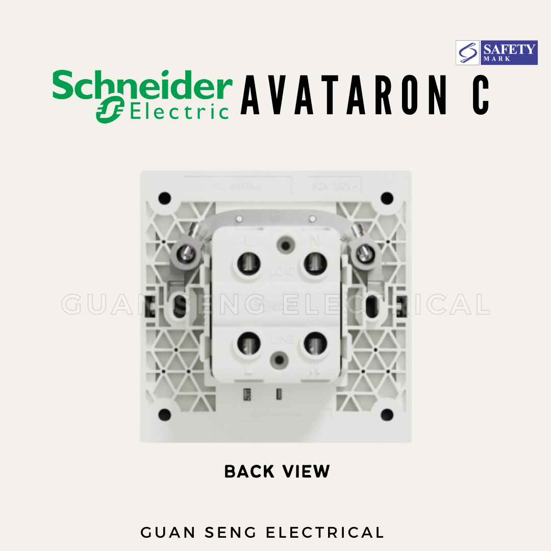 Schneider Avataron C 32A Double Pole Switch with LED