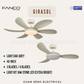 FANCO Girasol 46" DC Motor Ceiling Fan with 3 Tone LED Light Kit and Remote Control