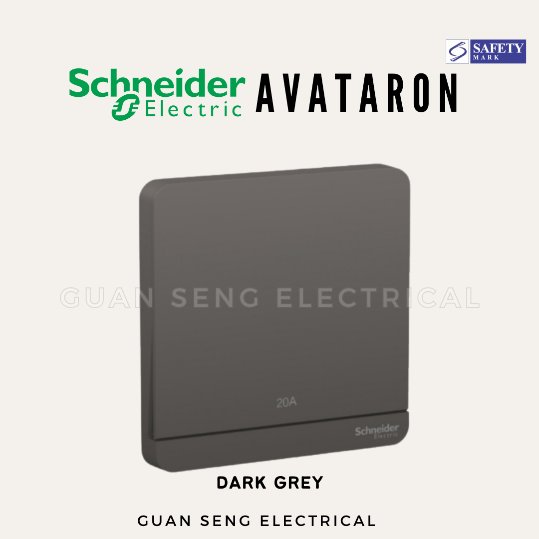 Schneider AvatarON 20A Water Heater Double Pole Switch White Dark Grey Dark Wood Wine Gold Hairline Gold