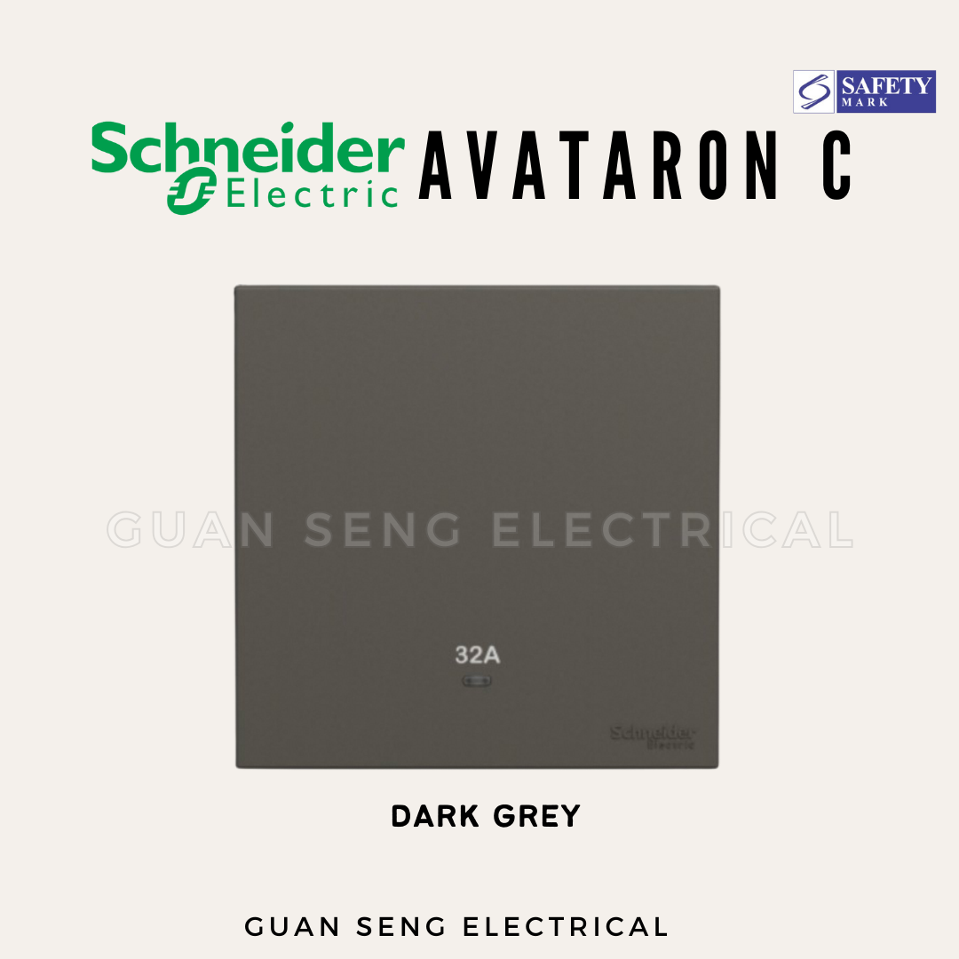 Schneider Avataron C 32A Double Pole Switch with LED