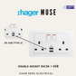 Hager Muse 13A Switched Socket with Dual USB | Guan Seng Electrical Singapore