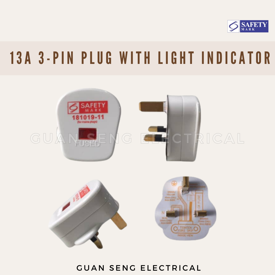 Britz 13A & 15A 3 Pin Plug with Fuse - Singapore Safety Mark