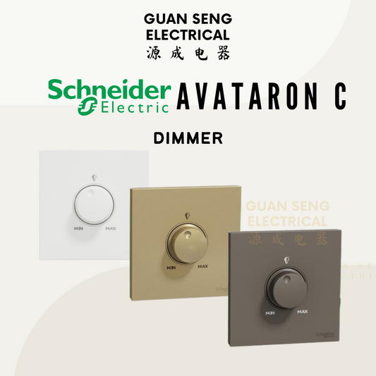 Schneider Avataron C 240V 250W Universal Dimmer with Switch White, Wine Gold, Dark Grey