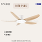 FANCO RITO PLUS 46" 56" DC Motor Ceiling Fan with 3 Tone LED Light Kit and Remote Control | Guan Seng Electrical