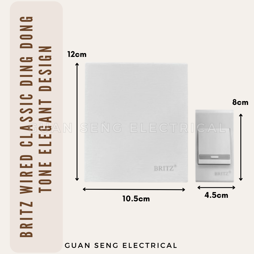 Britz L-128 AC Wired Mechanical Doorbell