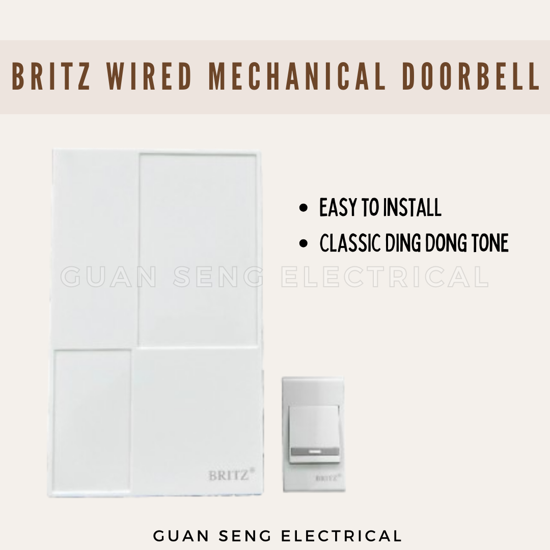 Britz A-208 DC Wired Mechanical Doorbell