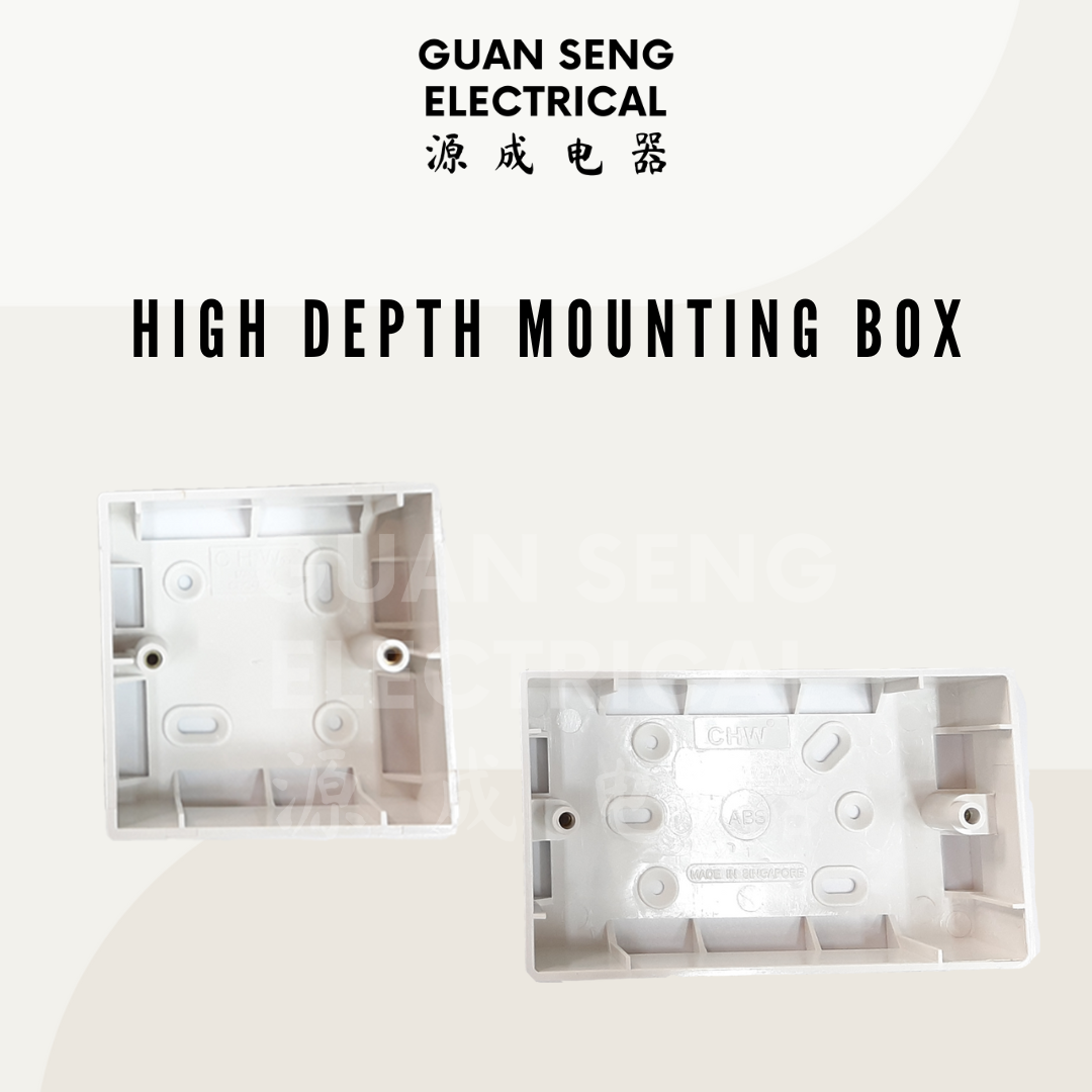 Rectangular Mounting Box 48mm 1 Gang Surface Mounting Box 52mm 2 Gang Surface Mounting Box Whit ...