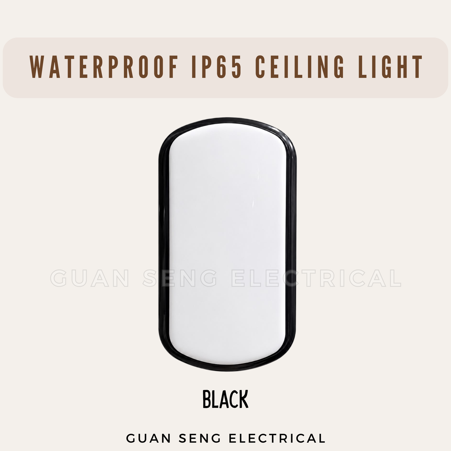 LED IP65 Waterproof Ceiling Light Daylight 6500K 24W | Guan Seng Electrical