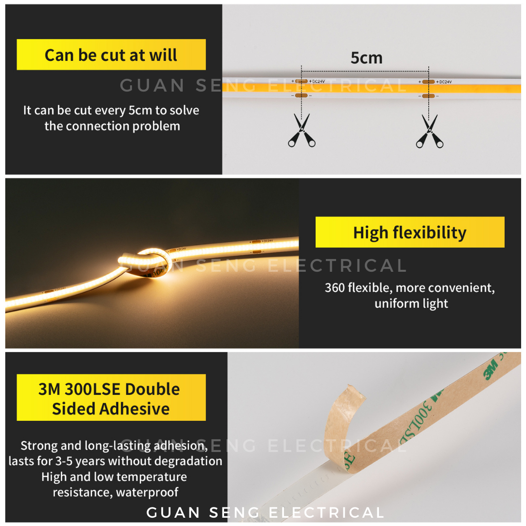 Premium 24V COB LED Light Strip 480LEDS 5M