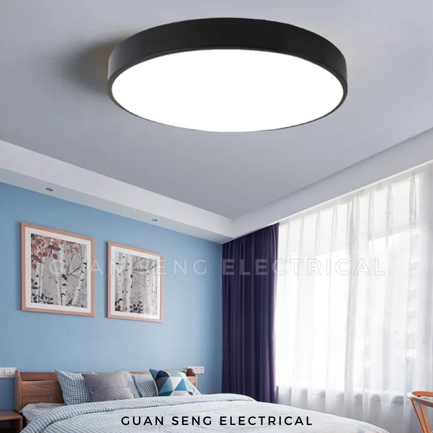 Premium LED Ceiling Light 23cm 30cm 40cm 24W 36W 48W - Black White