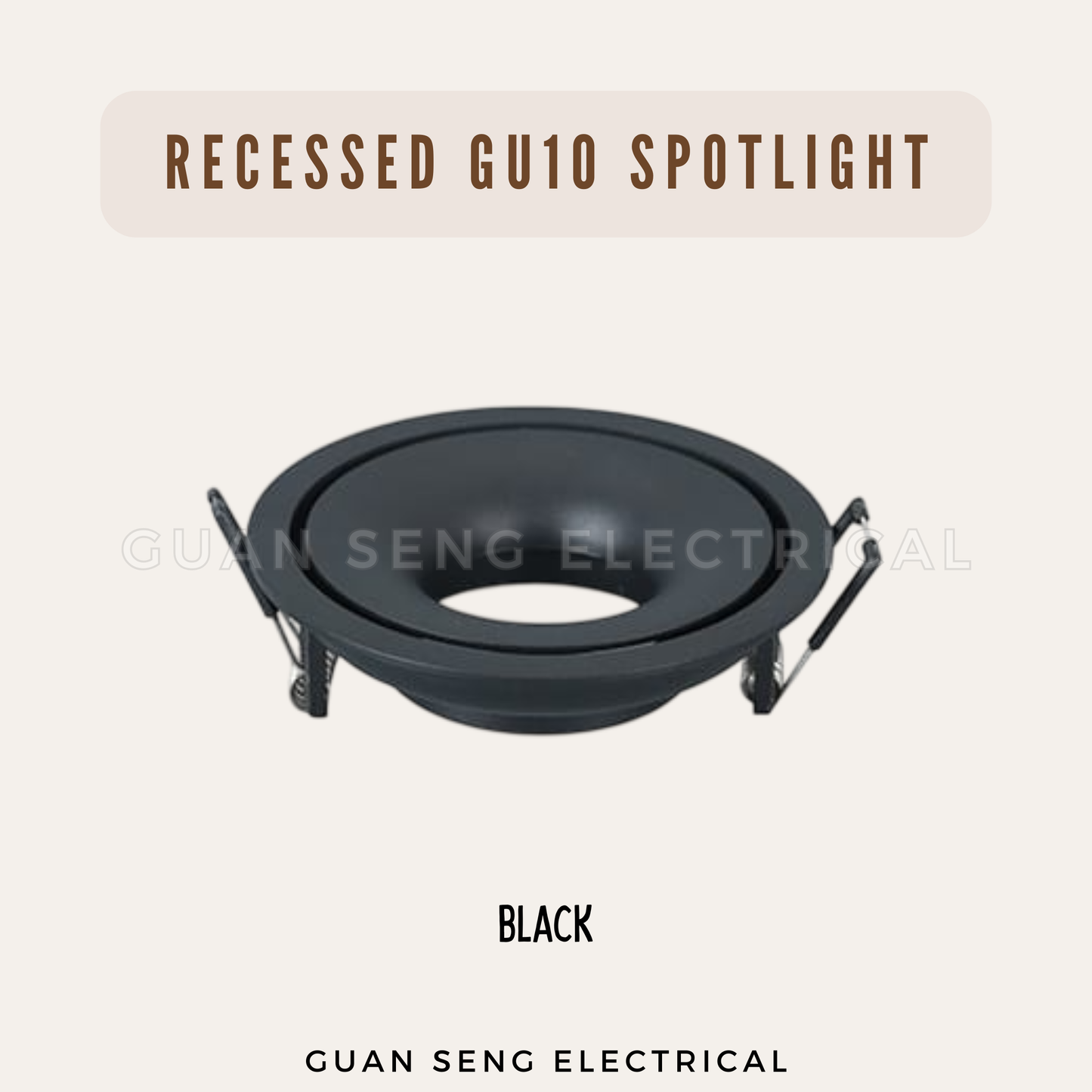 Recessed GU10 Spotlight Downlight Round Black White