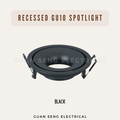 Recessed GU10 Spotlight Downlight Round Black White