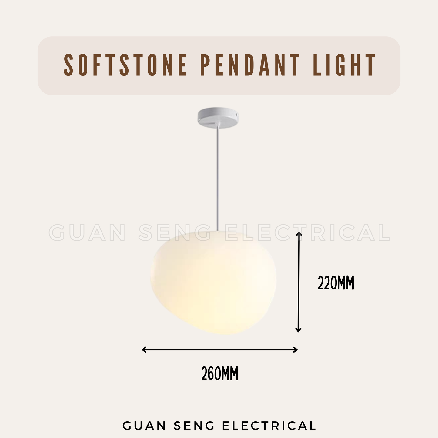 Softstone Pendant Light E27 Bulb