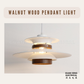 Walnut Wood Pendant Light E27 Bulb | Guan Seng Electrical