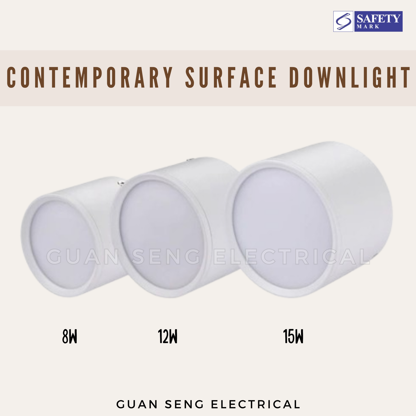 Contemporary LED Surface Downlight Black White 8W 12W 15W