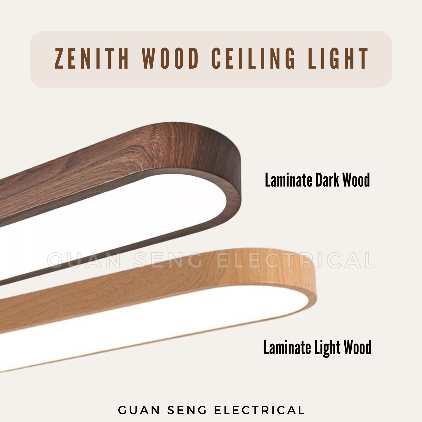 Zenith Wood LED Ceiling Light