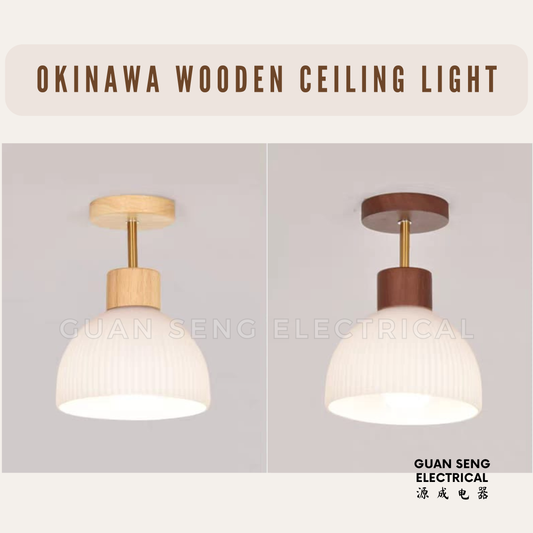Okinawa Wooden Ceiling Light Living Room Corridor Bedroom Balcony