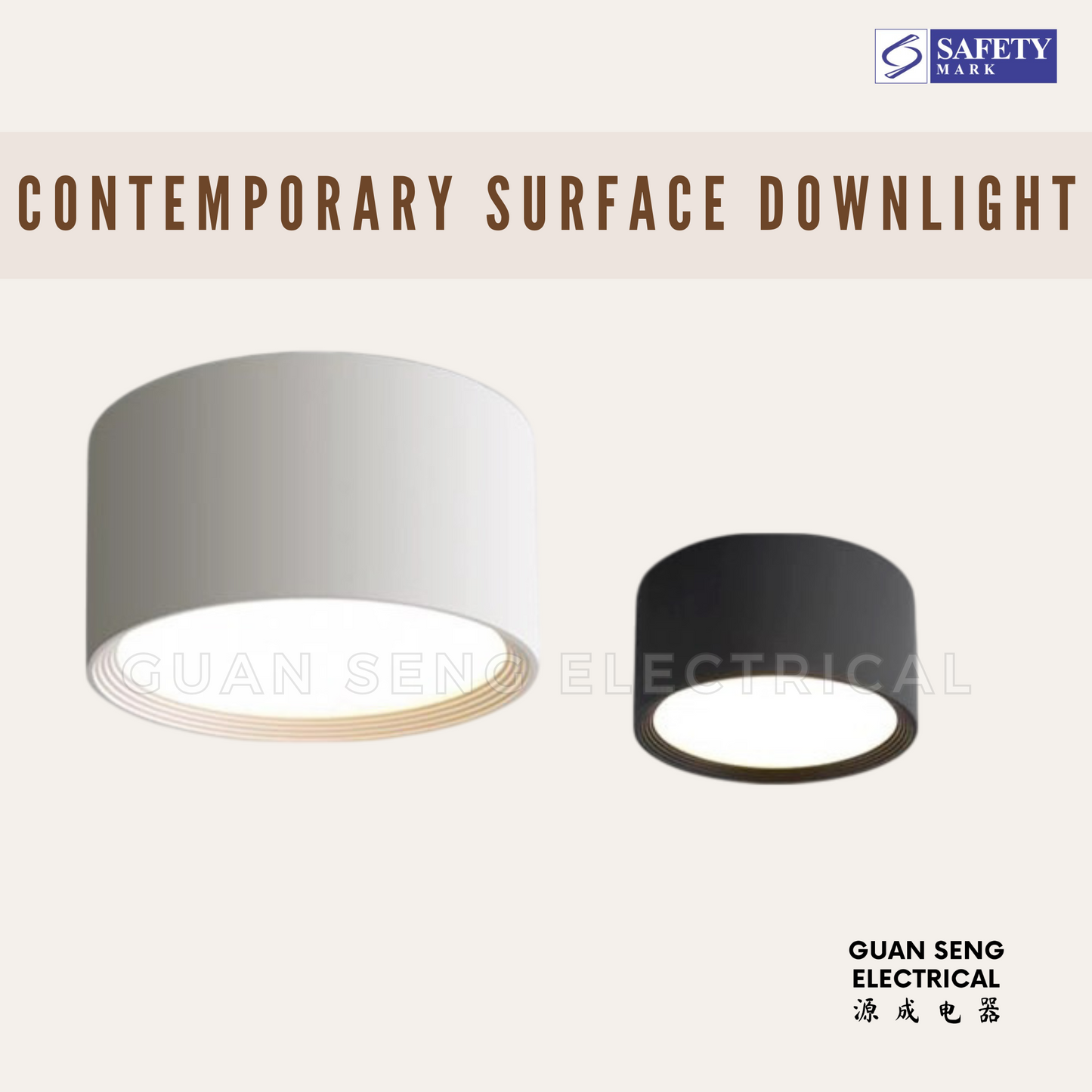 Contemporary LED Surface Downlight Black White 8W 12W 15W