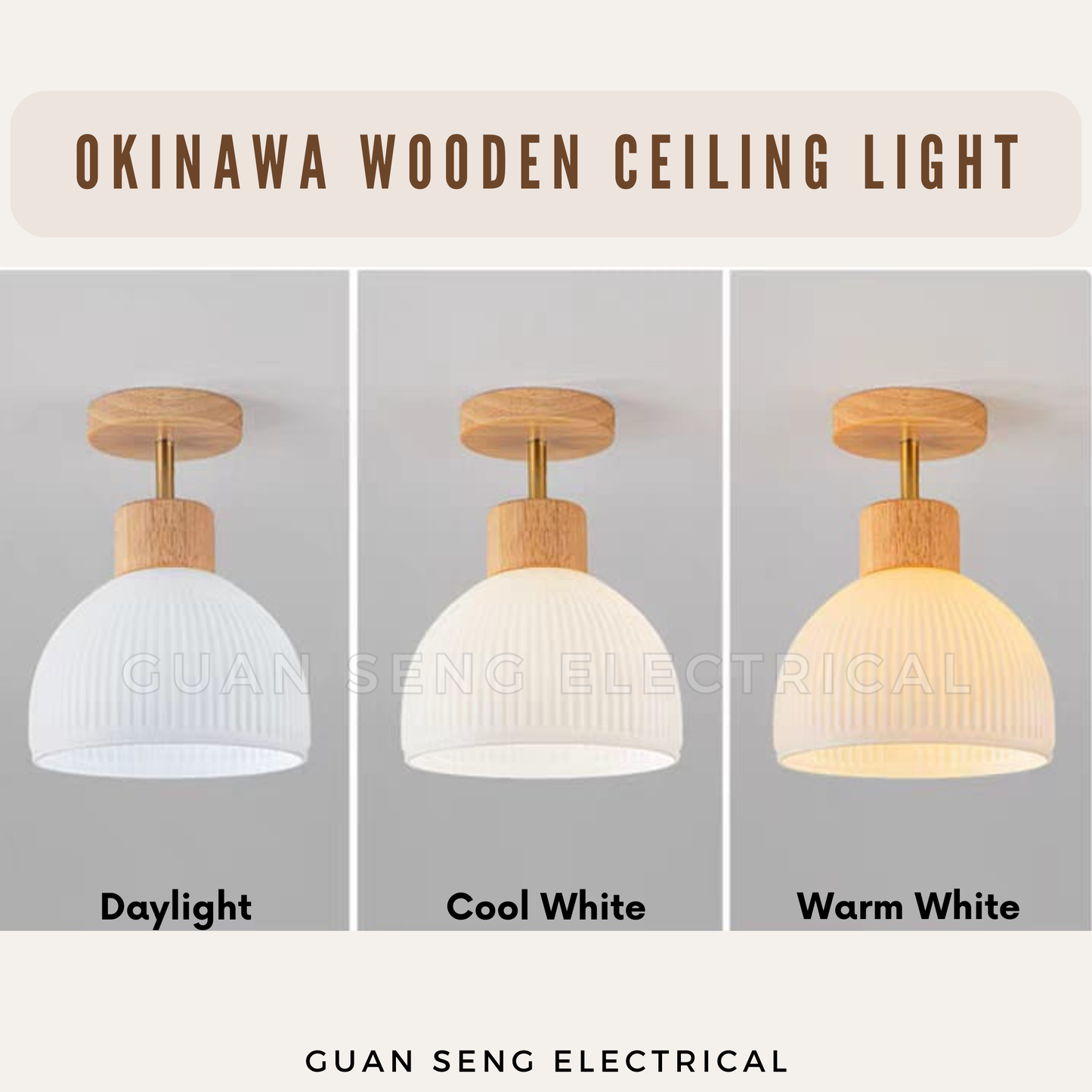Okinawa Wooden Ceiling Light Living Room Corridor Bedroom Balcony