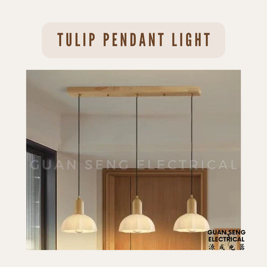 Tulip Glass Pendant Light E27 Bulb | Guan Seng Electrical