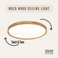 Mozu Real Wood Ceiling Light 36W 40W 48W – Daylight 3 Tone | Guan Seng Electrical Singapore