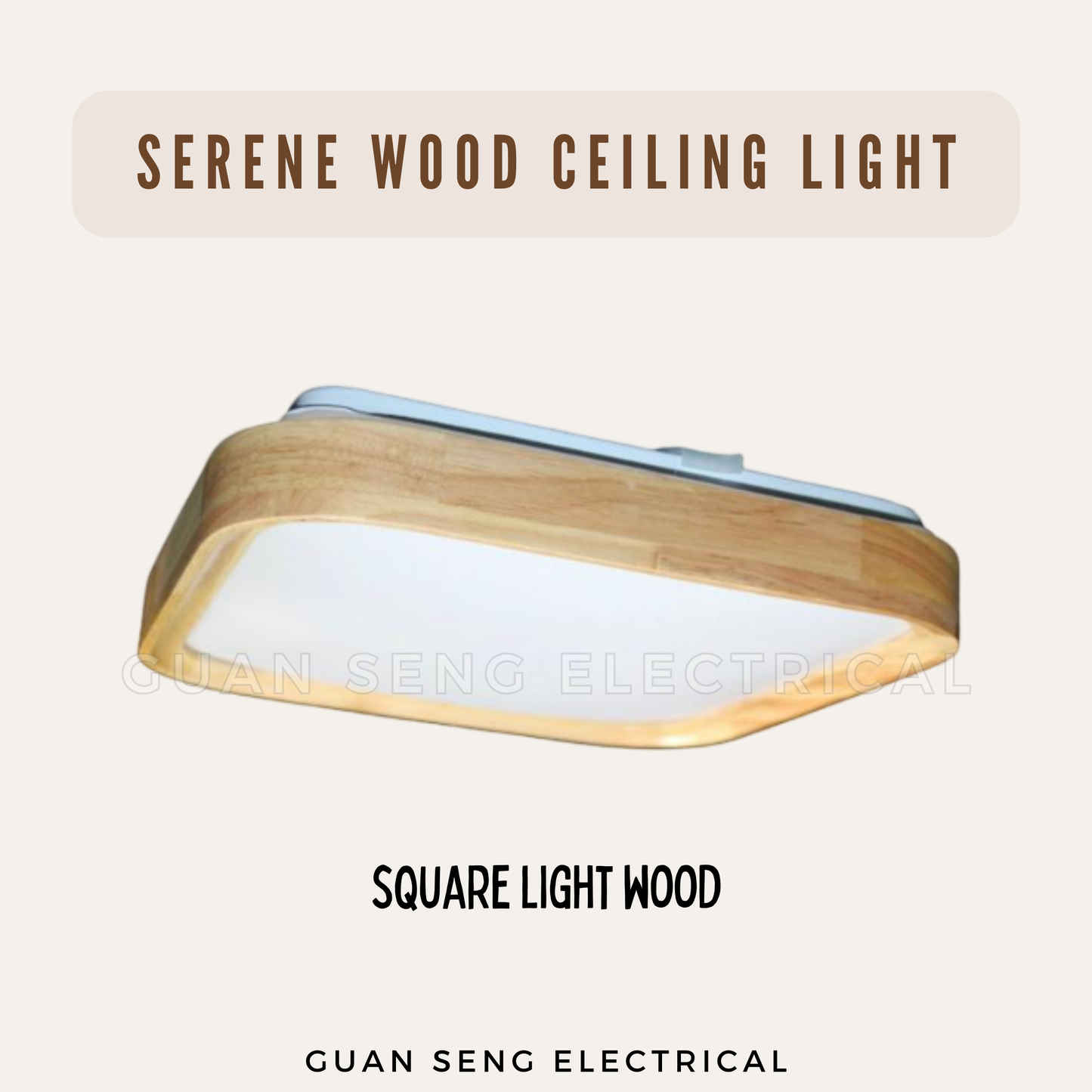 Serene Real Wood Ceiling Light Light Wood Dark Wood 24W 36W 48W Daylight 3 Tone