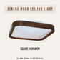 Serene Real Wood Ceiling Light Light Wood Dark Wood 24W 36W 48W Daylight 3 Tone