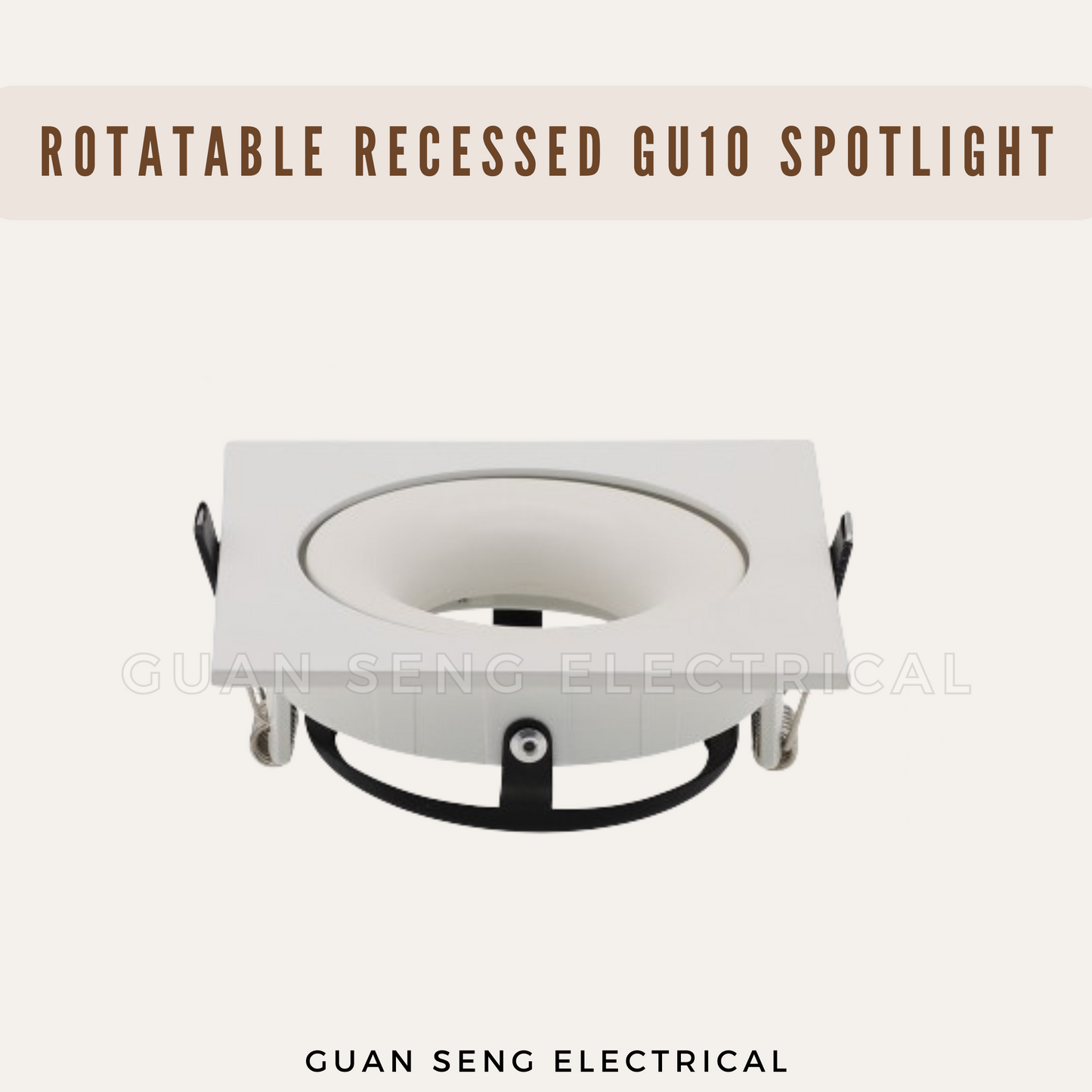 Rotatable Recessed GU10 Spotlight Downlight Double Head Square Double Axis Black White