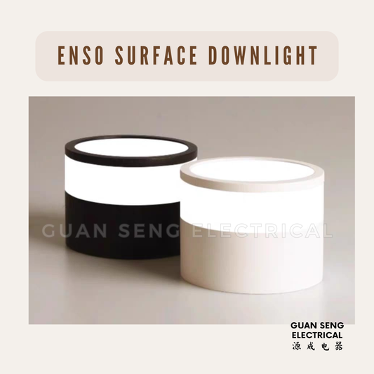 Enso 12W LED Surface Downlight Black White Daylight Warm White Cool White 3Tone TriTone