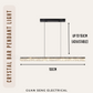 Crystal Bar Pendant Light 72W 3Tone Tri-tone | Guan Seng Electrical