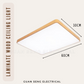 Laminate Wood Rectangle Ceiling Light