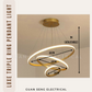Luxe Triple Ring Pendant Light Black Gold | Guan Seng Electrical