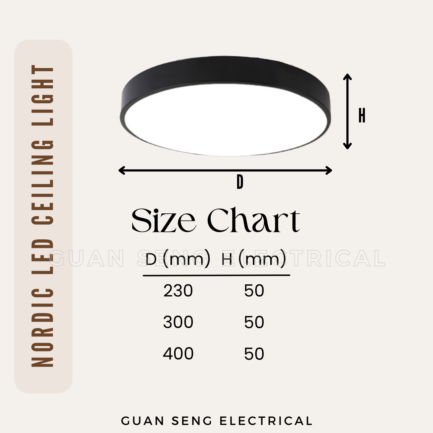 Premium LED Ceiling Light 23cm 30cm 40cm 24W 36W 48W - Black White