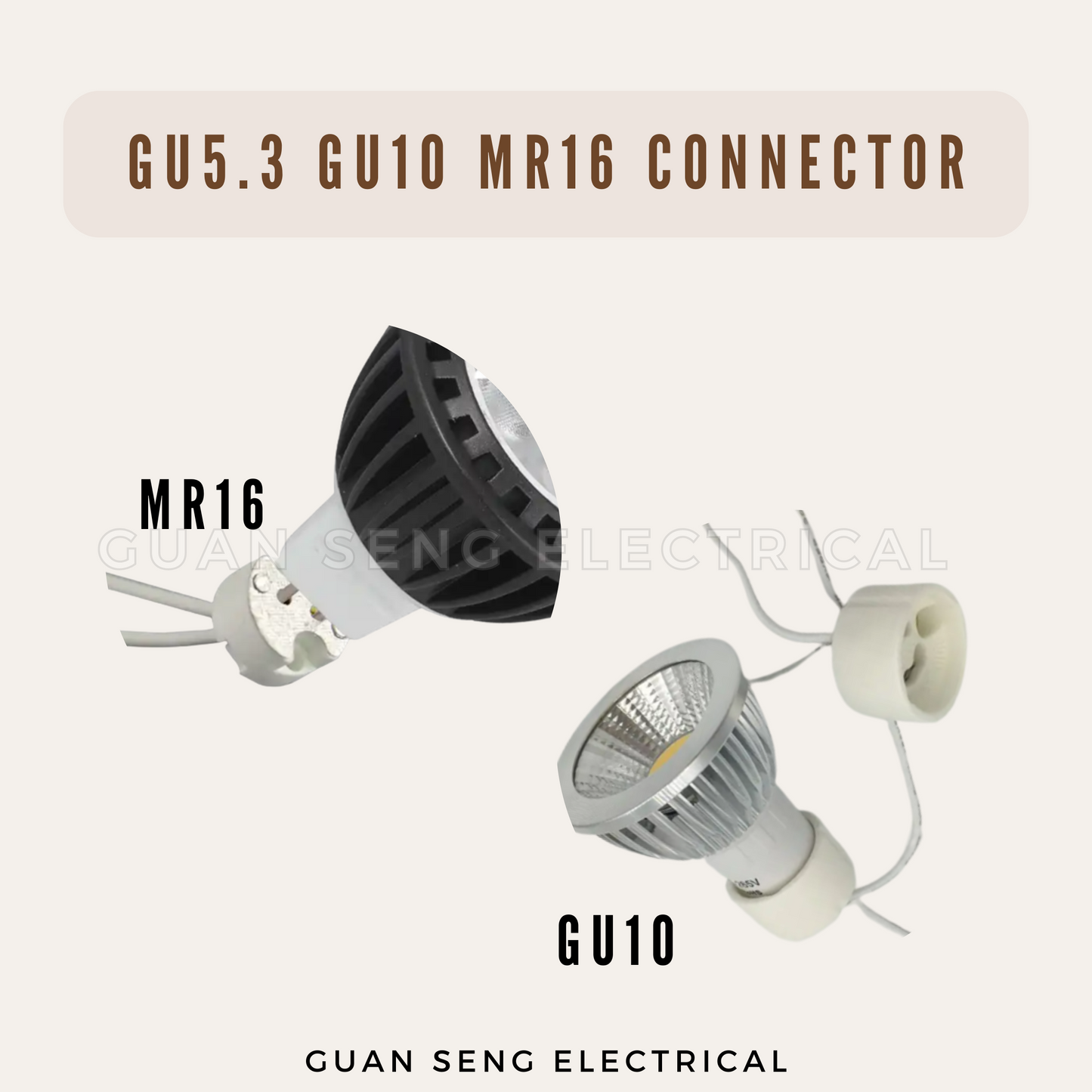 [Bundle Set] GU5.3 GU10 MR16 Lamp Holder Wire Connector Sockets Base