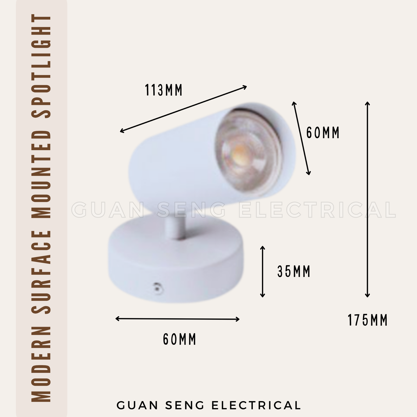 Modern GU10 Surface Mounted Spotlight Black White