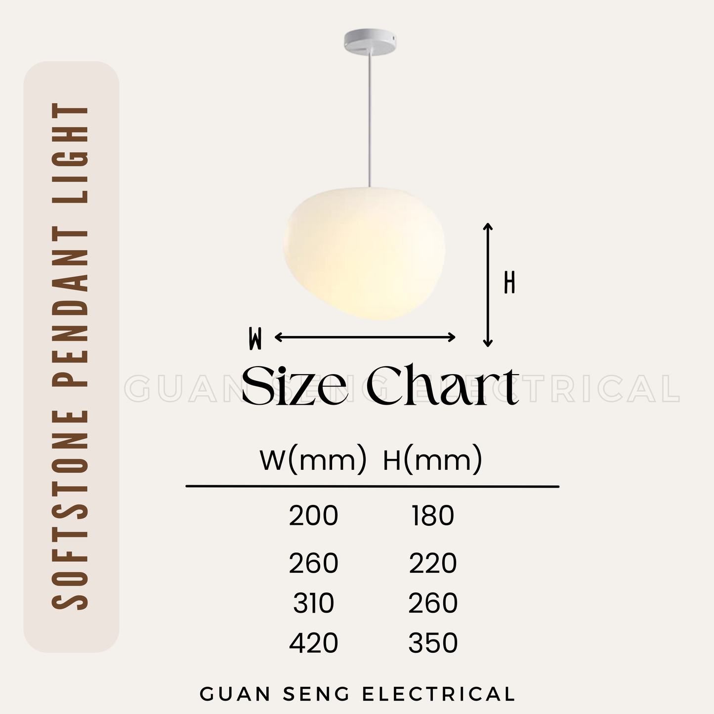 Softstone Pendant Light E27 Bulb