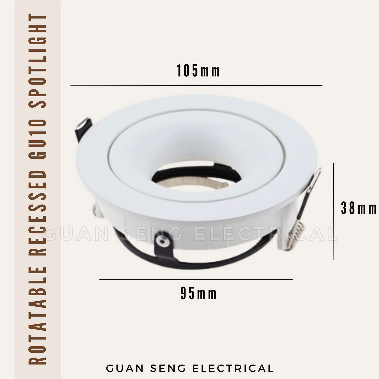 Rotatable Recessed GU10 Spotlight Downlight Round Black White