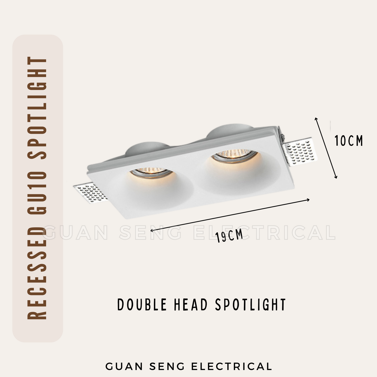Gypsum Recessed GU10 Spotlight Downlight