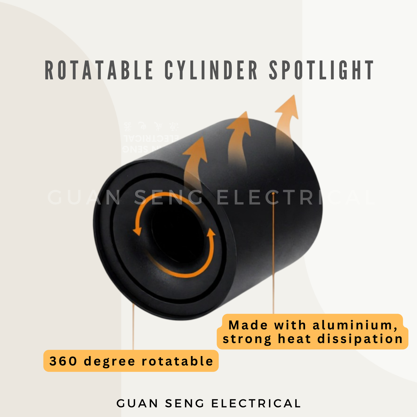 LED GU10 Rotatable Cylinder Spotlight Black White