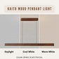 Kaito Wood Pendant Light 40W 3Tone Tri-tone